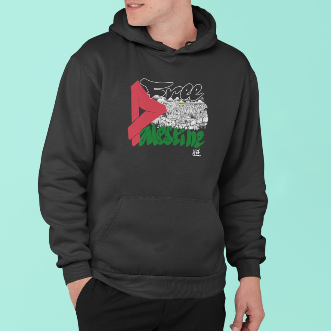 https://www.raf-wear.com/Sweat a capuche Free Palestine (noir)