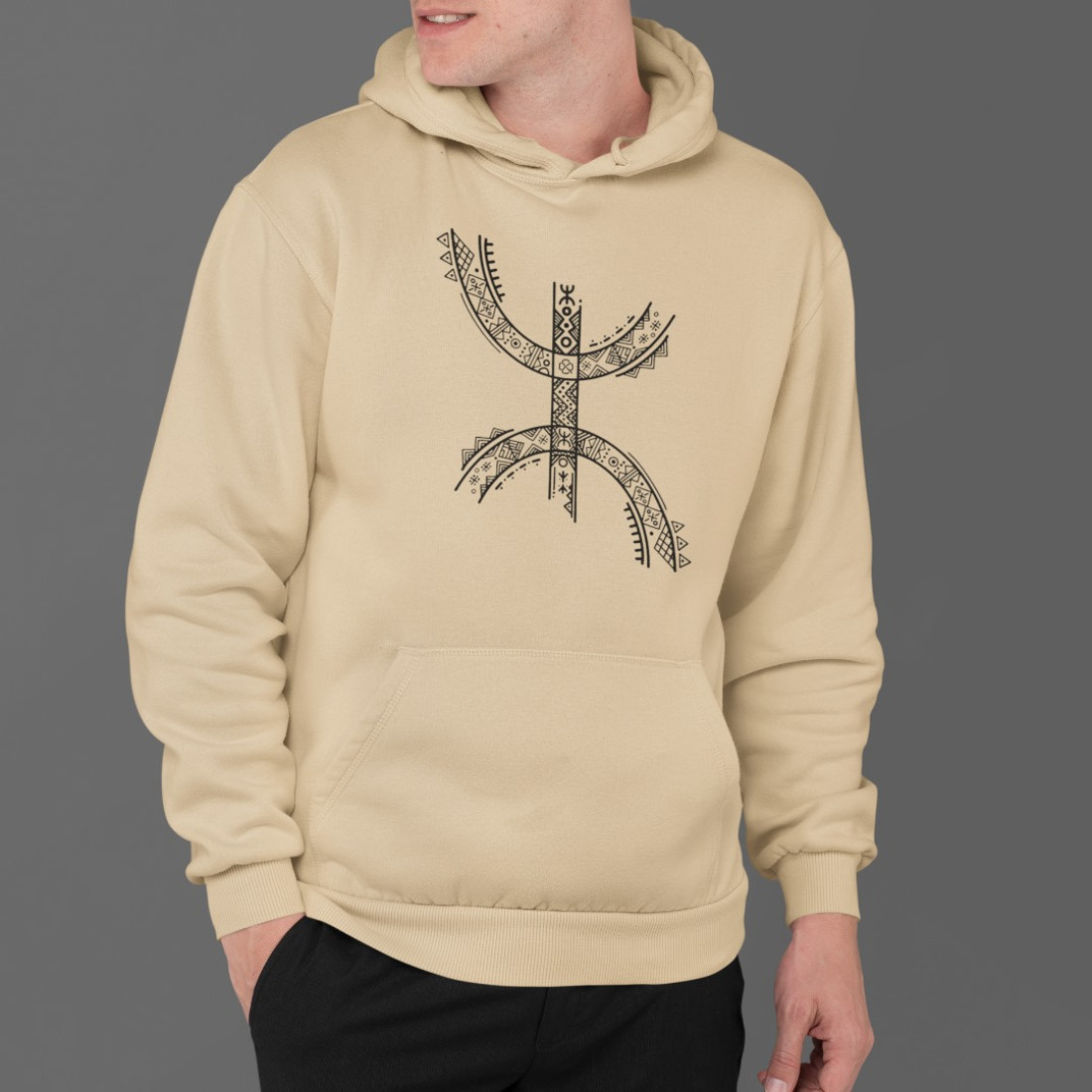 Sweat à capuche Amazigh - beige