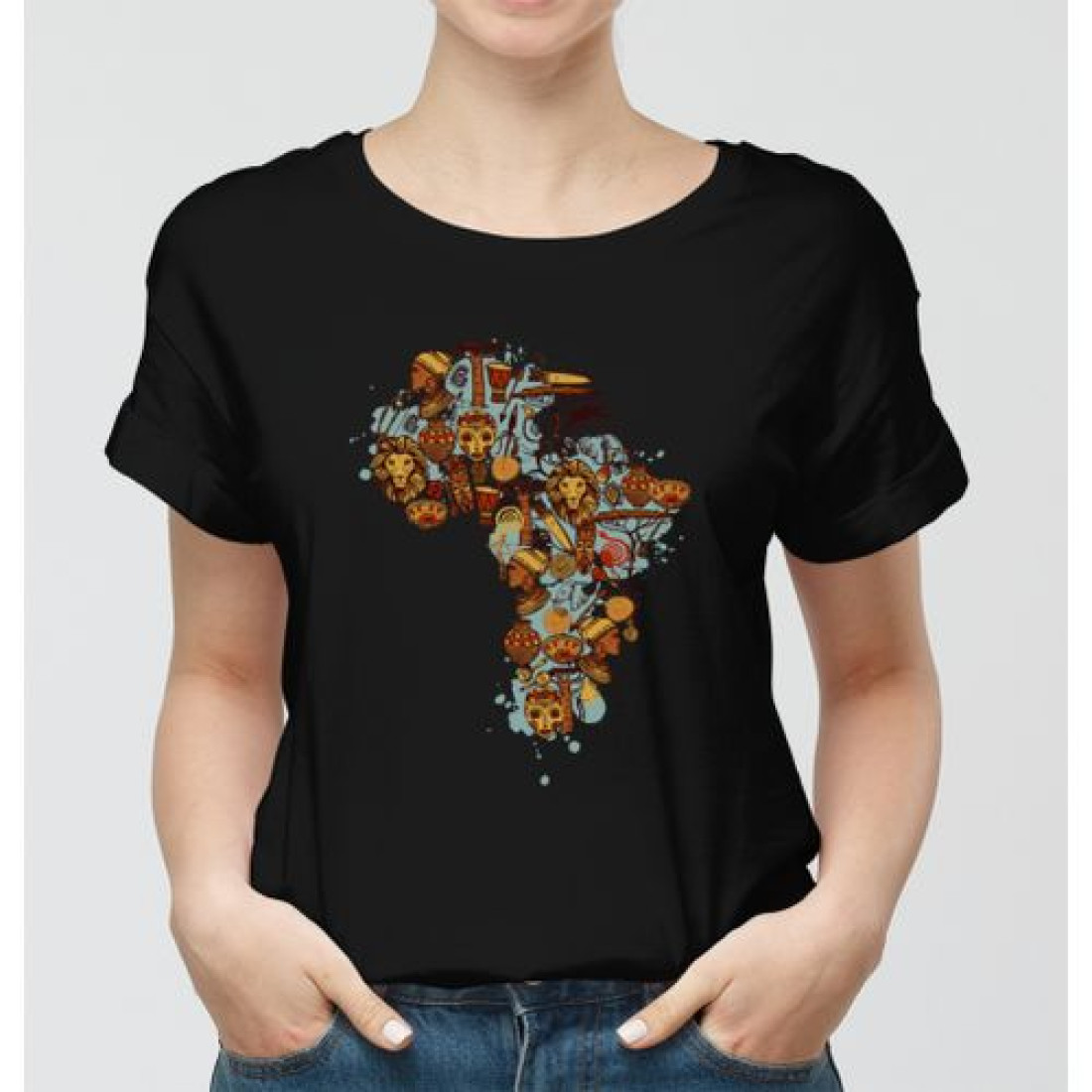 T-shirt unisex noir mama africa