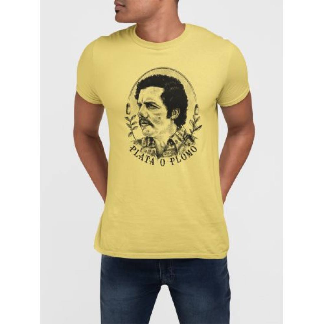 T-Shirt pablo escobar - PLATA O PLOMO - Jaune