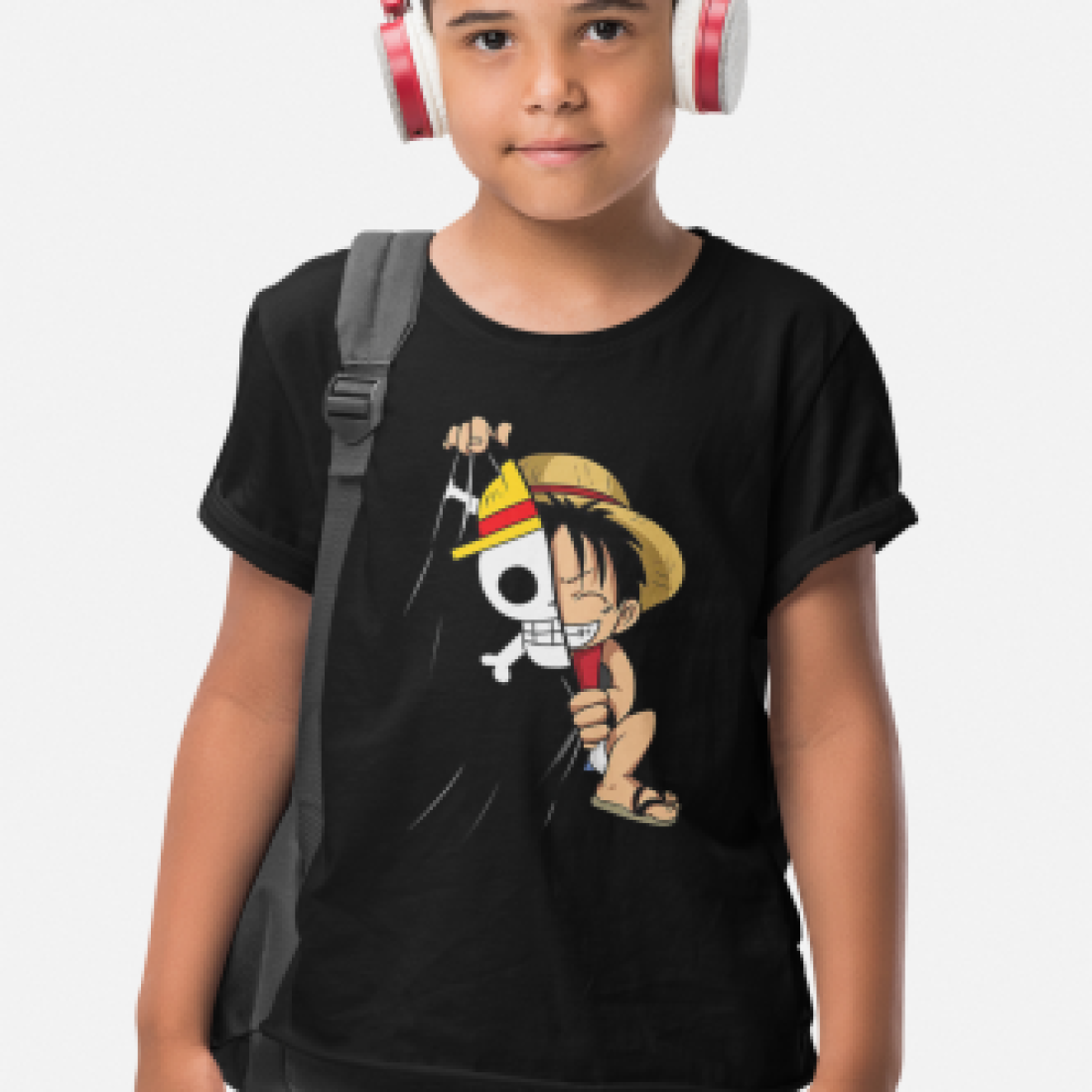 tshirt enfant one piece luffy drapeau