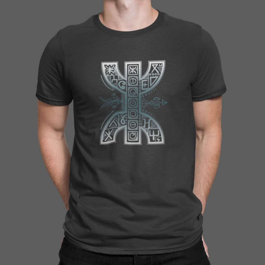 t-shirt signe amazigh - noir