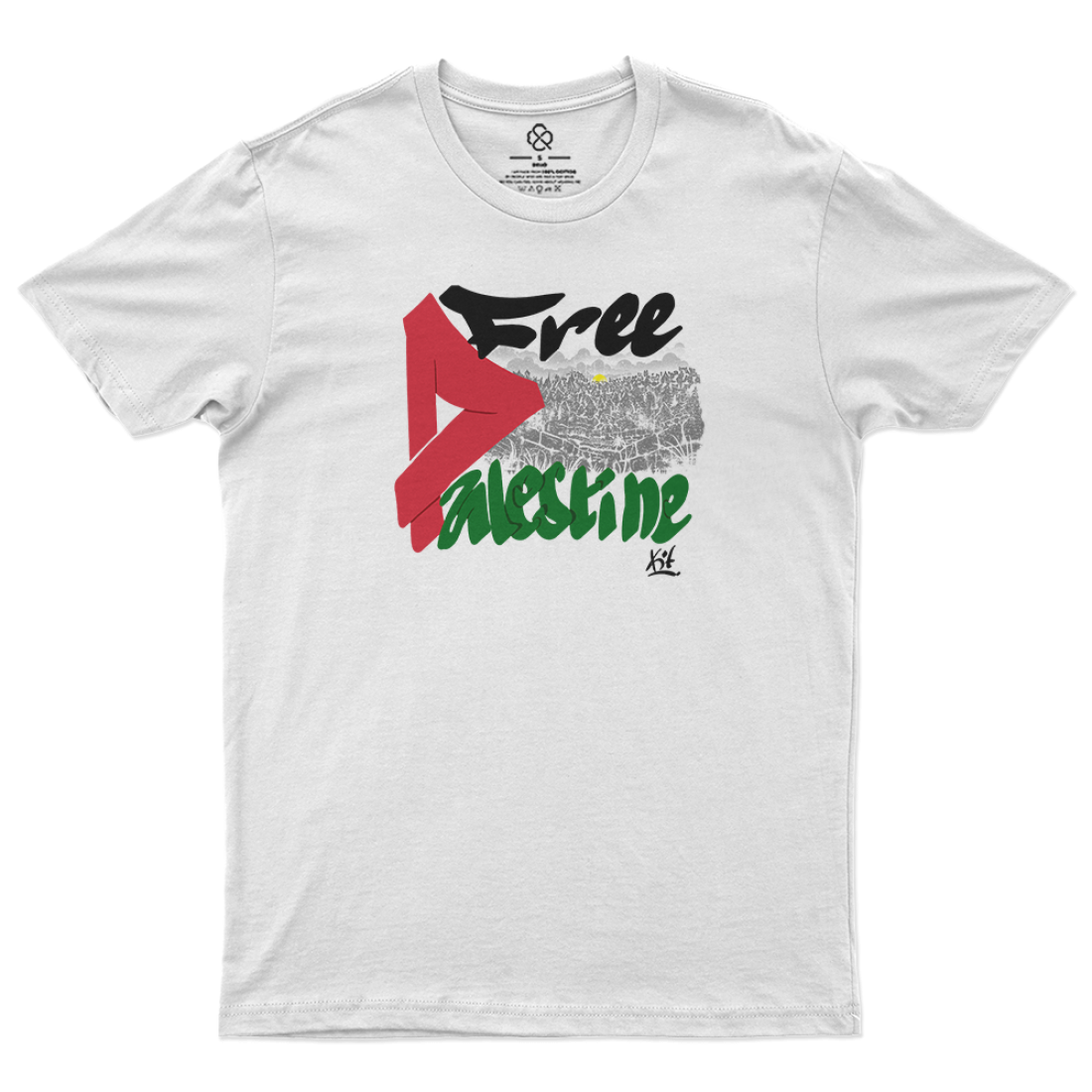 T-Shirt - FREE PALESTINE - Blanc