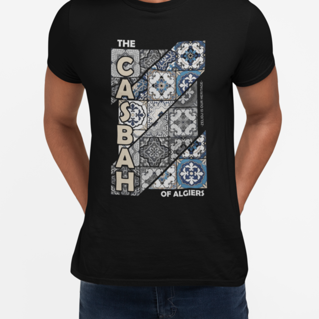 T-shirt "The Casbah of Algiers" zelidj (noir)